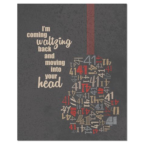 Number No 41 Song Lyrics Inspired Poster Typographic Abstract ...