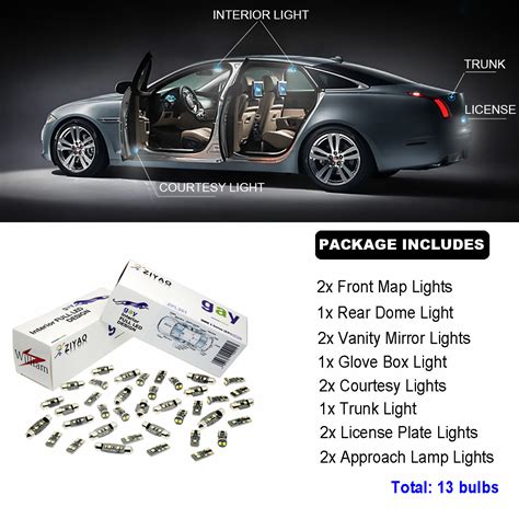 13 Lights Deluxe White Super Interior LED Light Kit For Mazda RX8 2003 ...