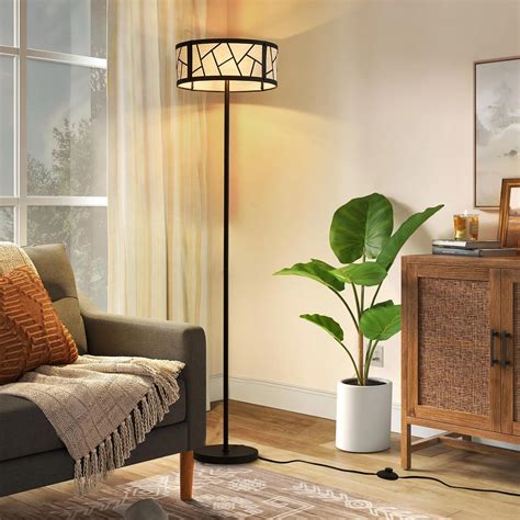 DUJAHMLAND Floor Lamps for Living Room, Standing Tall Lamp with Linen ...