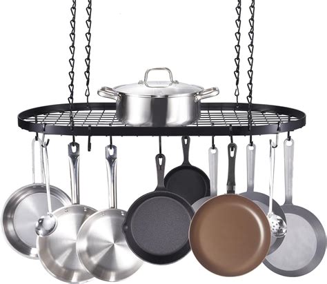 Amazon.com: J.K. Adams 24-Inch-by-13-Inch Mini Ceiling Pot Rack, 10 ...