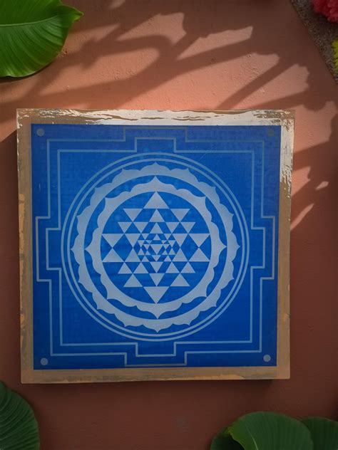 Rangly Sri Chakra Yantra Rangoli Stencil Wooden 13x13 Inches Pack of 1