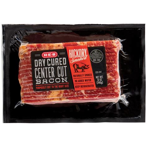 H-E-B Hickory Smoked Dry Cured Center Cut Bacon - Shop Bacon at H-E-B
