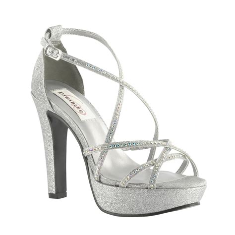 Silver High Heels For Quinceanera