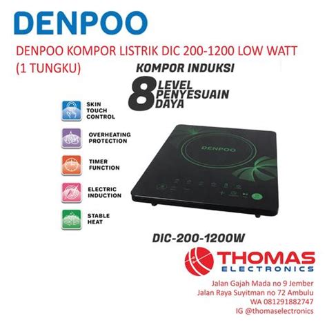 Jual DENPOO KOMPOR LISTRIK DIC 200-1200 LOW WATT (1 TUNGKU) - Kab ...