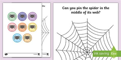 Pin the Spider on the Web Game