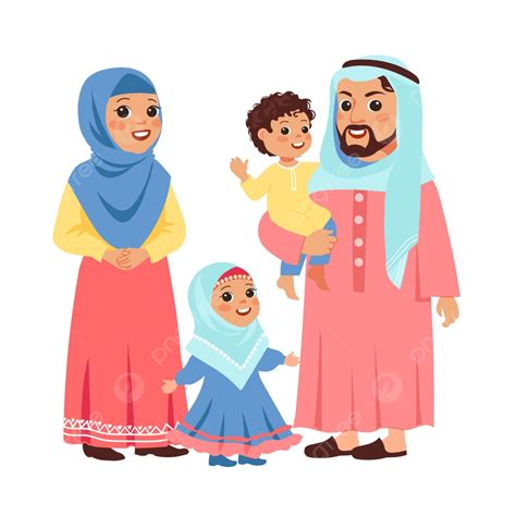 Muslim Family Portrait Arabic People, Mother, Set, With PNG and Vector ...