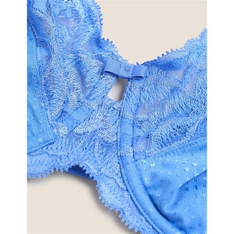 Buy Marks & Spencer Wild Blooms Wired Full Cup Bra - Blue Online