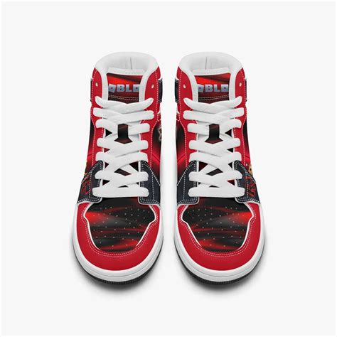 Personalized Name ROBLOX Characters High-Top Leather Black and Red ...