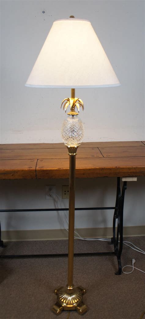 Vintage Waterford Crystal and Brass Pineapple Floor Lamp Hollywood ...