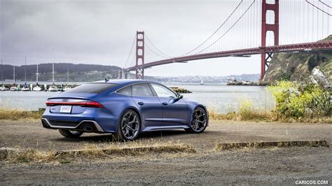 Audi RS 7 Performance (US-Spec) | 2024MY (Color: Ascari Blue Matte) | Rear Three-Quarter