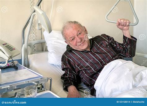 Frail Senior Man In A Hospital Bed Stock Photography | CartoonDealer ...