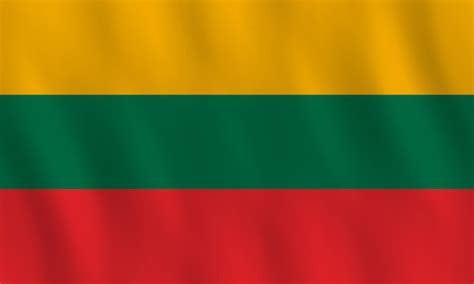 Lithuania flag with waving effect, official proportion. | Premium Vector