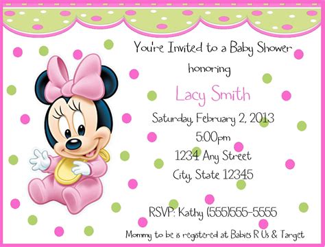 Baby Minnie Mouse Birthday Invitations | Download Hundreds FREE ...