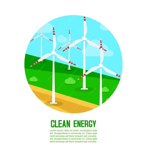Wind power generates energetics illustration template | Premium Vector