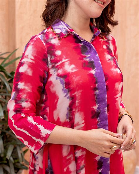 Buy Red Tie Dye Co-ord Set Online in india – Ambraee
