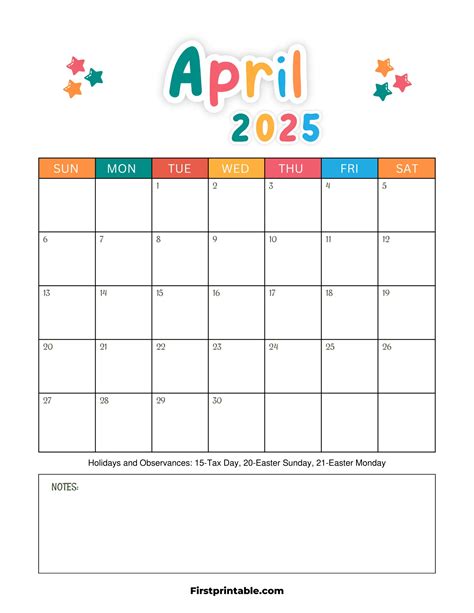 April 2025 Calendars - Free Printable & Fillable