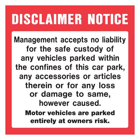 Liability Disclaimer Signs 的图像结果