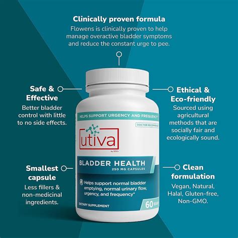 Utiva Bladder Health Supplement - Clinically Proven for Overactive Bladder & Lower Urinary Tract ...