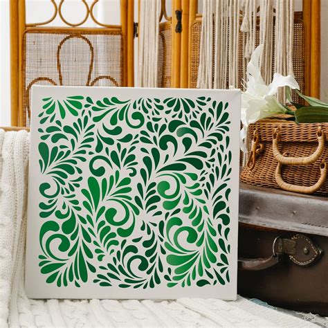 Buy FINGERINSPIRE Floral Swirl All Over Pattern Stencil Template 11 ...