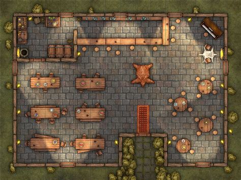 Tavern Battle Map, Dnd Battle Map, D&D, Battlemap, Dungeons and Dragons ...