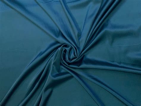 Teal Blue Plain Armani Satin Lycra Fabric