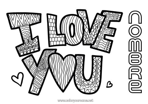 Nº de colorear 998 - Te amo Inscripción "love"