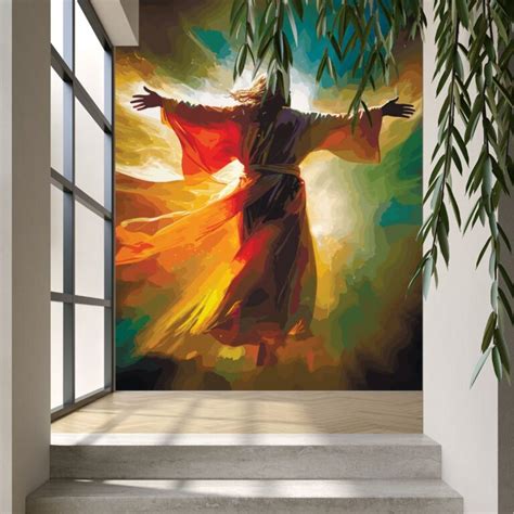 Jesus Abstract Painting Wallpaper Mural for Wall - Magicdecor®