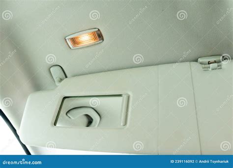 Sun Visors for the Car Interior with a Sliding Mirror and Lighting. Stock Photo - Image of ...