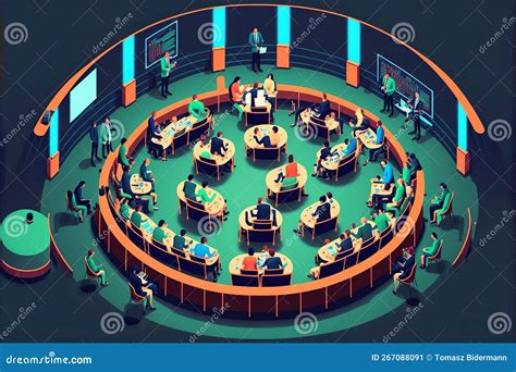 Round Table Discussion at Business Conference Stock Illustration ...