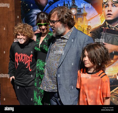 Cast member Jack Black and his wife Tanya Haden and his sons Samuel ...