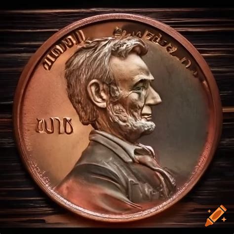 Abraham lincoln depicted on the penny dollar in a fantasy setting on ...