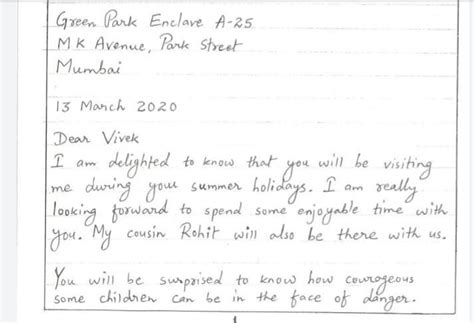 Write a letter to your friend describing an act of courage that had ...