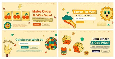 Give away advertising at web banner design set | Premium Vector