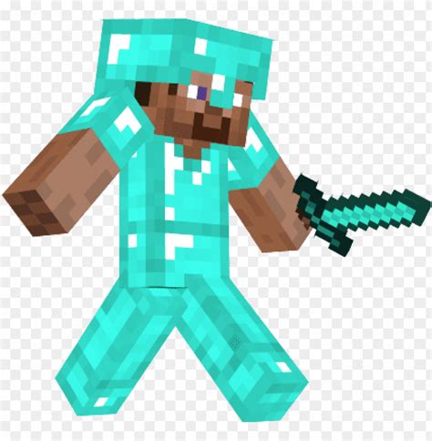 steve with diamond armor - minecraft steve with diamond sword PNG image ...