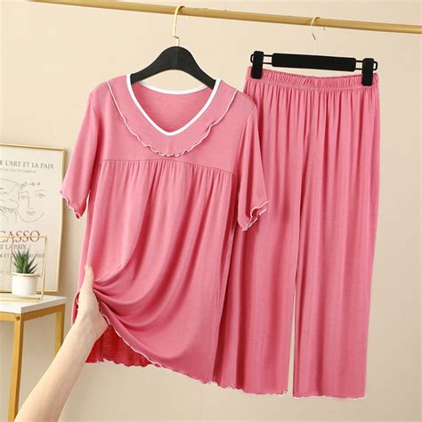 Symoid Womens T-Shirt and Capris Pant Pajama Sets Short Sleeve Women's ...