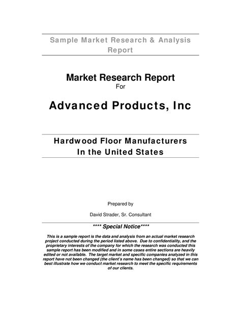 Sample Market Research for Sales in the Flooring Market