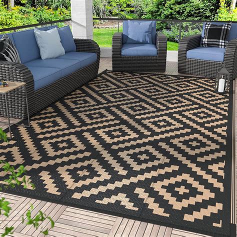 Waterproof Outdoor Rug 5x12, Reversible Plastic Straw Patio Camping Rug ...