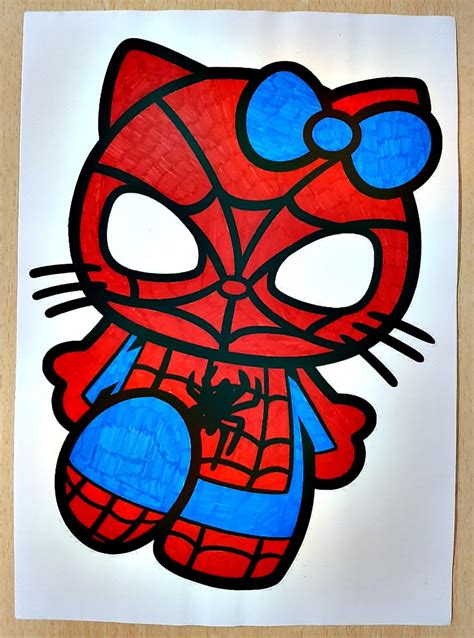Hello kitty spider man coloring | Hello kitty drawing, Hello kitty ...