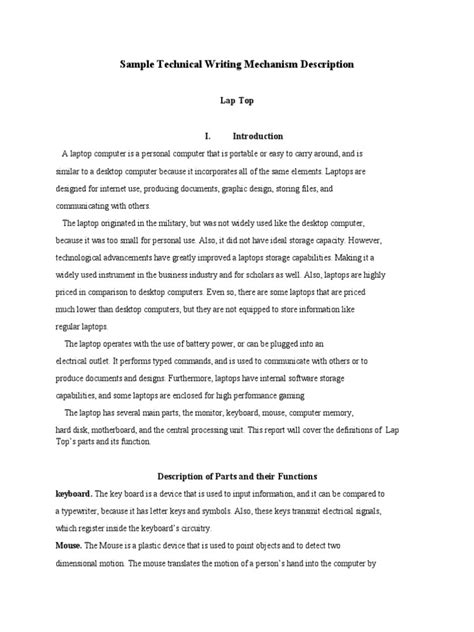 Image result for Computer Technical Description Paragraph