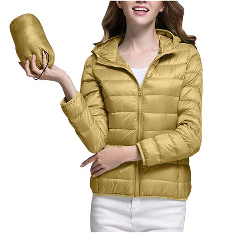 RYDCOT Women's Lightweight Puffer Jacket with Hood Pockets Quilted ...