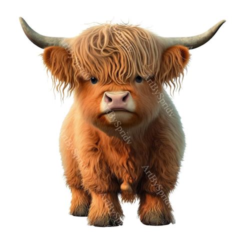 Funny Highland Cow Print Clip Art Png File Digital Instant Download ...