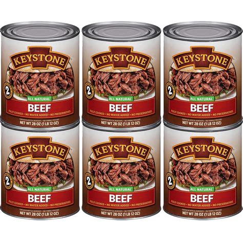 Amazon.com : Keystone Meats All Natural Heat and Serve Canned Beef 28 ...