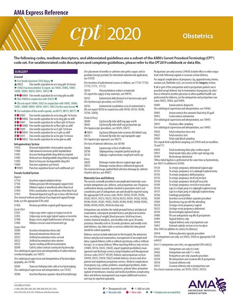 Buy CPT 2020 Express Reference Coding Card: Obstetrics Book Online at ...