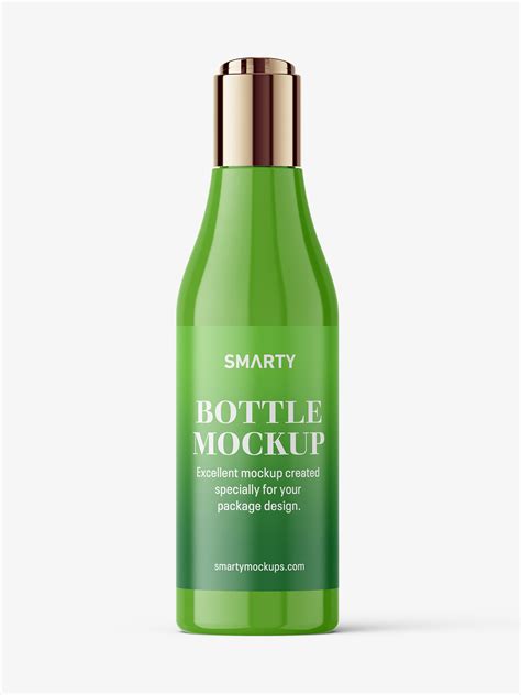 Curved bottle with disctop mockup / matt - Mockups Design