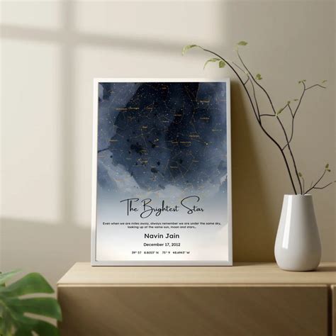 Personalised Constellation Map – Custom Date & Location Star Chart ...