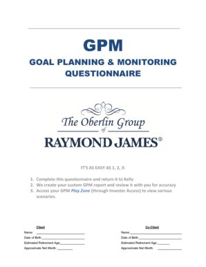Fillable Online RJ GPM Questionnaire - Raymond James Fax Email Print ...