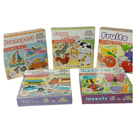 Beginner Puzzle – Colorful Educational Set, 5pcs with 4 sheets (Pack o ...