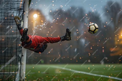 Premium Photo | A person kicking a soccer ball in the air