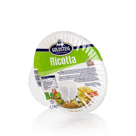 Ricotta cheese, made from cow`s milk, Goldsteig, 1.5 kg, Mug | GOURMET ...