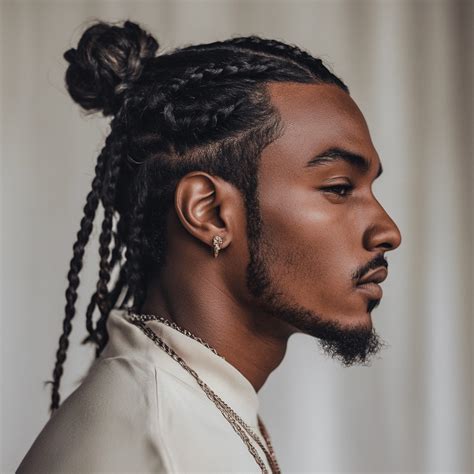 Stylish Braids and Man Bun Looks for Guys